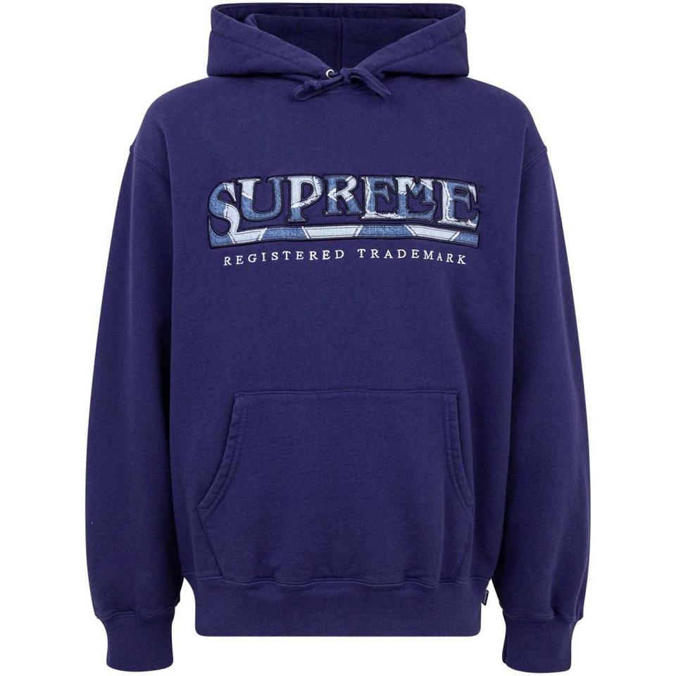 Supreme Amazing Denim Logo Hoodie Blau | DE491AP