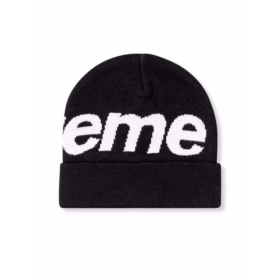 Supreme Big Logo Beanie Hüte Schwarz | DE111XF