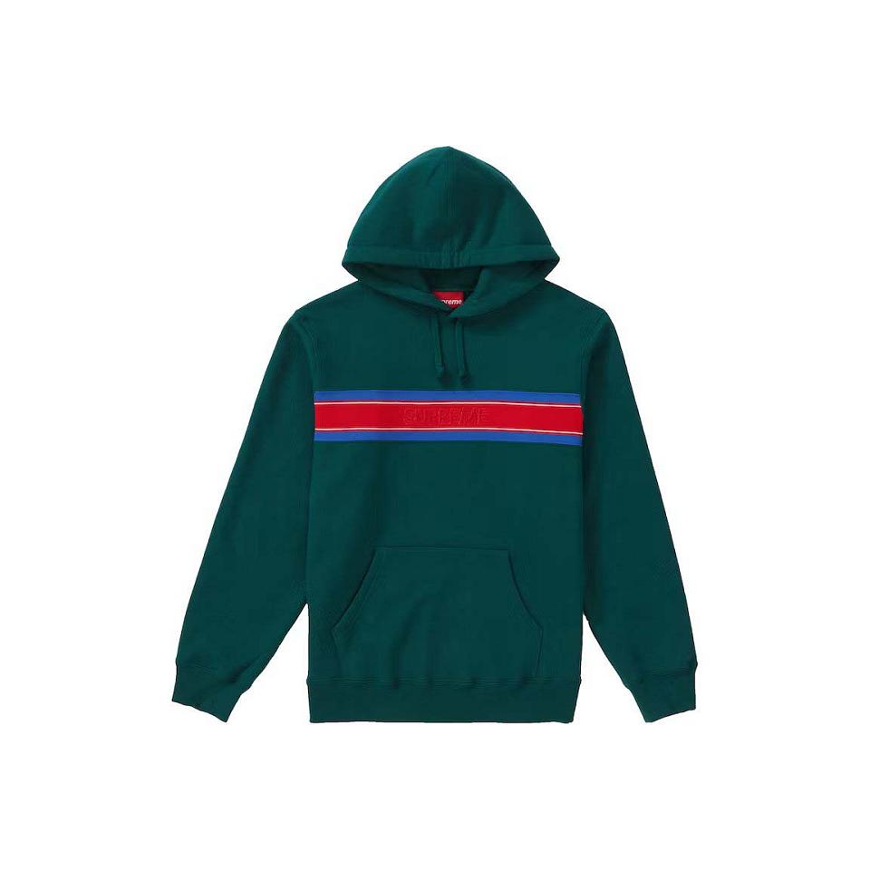 Supreme Chest Stripe Logo Mit Kapuze Sweatshirts Grün | DE270BC