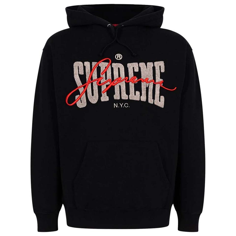 Supreme Embroide Chenilles Hoodie Schwarz | DE483EX