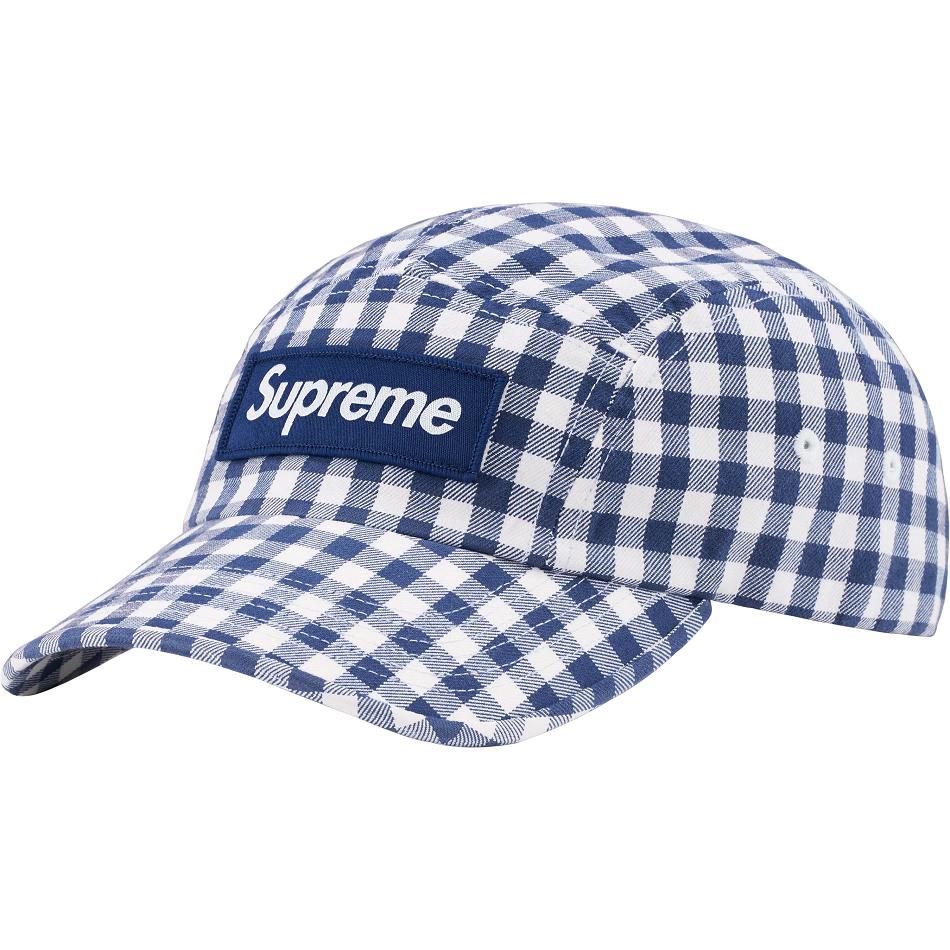 Supreme Gingham Camp Cap Hüte Blau | DE115NB