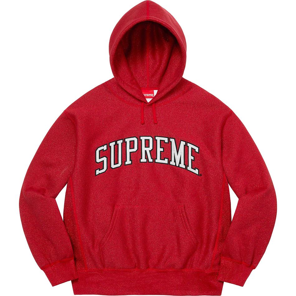 Supreme Glitter Arc Mit Kapuze Sweatshirts Rot | DE296BC