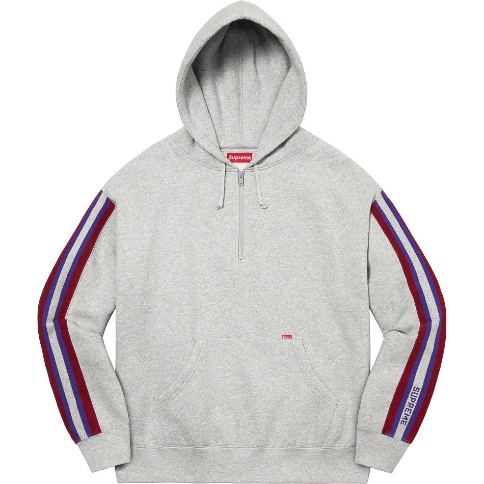 Supreme Half Zip Mit Kapuze Sweatshirts Grau | DE292ZG