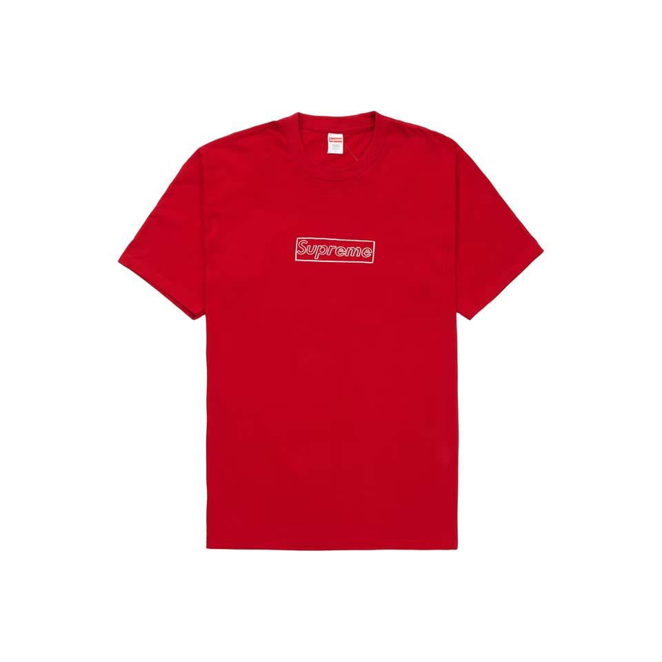 Supreme Kaws Chalk T-shirts Rot | DE199TV