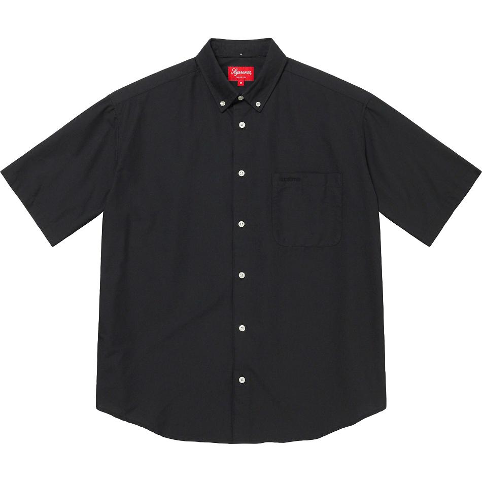 Supreme Loose Fit S/S Oxford Hemd Schwarz | DE384IS