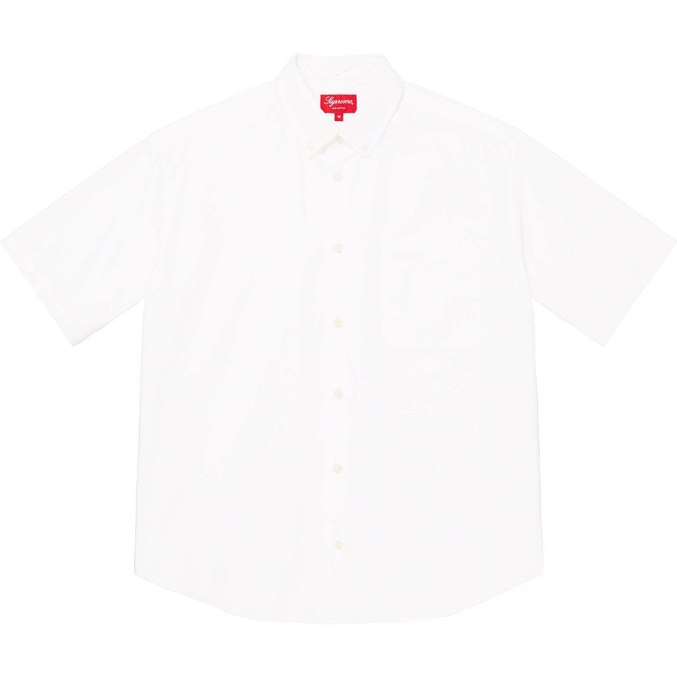 Supreme Loose Fit S/S Oxford Hemd Weiß | DE383UT