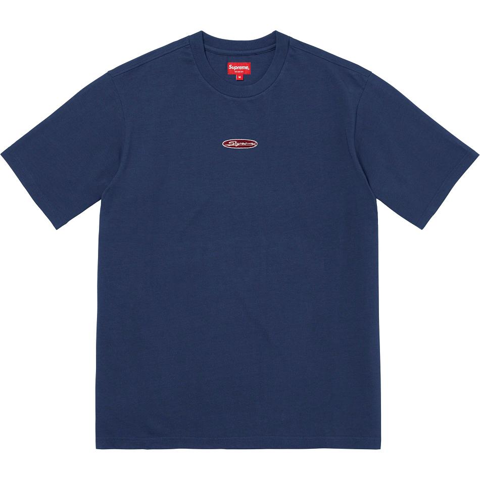 Supreme Oval Logo S/S Top Pullover Navy | DE338FM