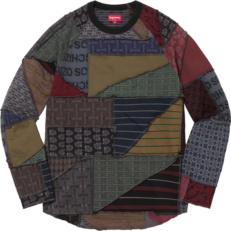 Supreme Patchwork Jacquard L/S Top Pullover Schwarz Mehrfarbig | DE325QZ