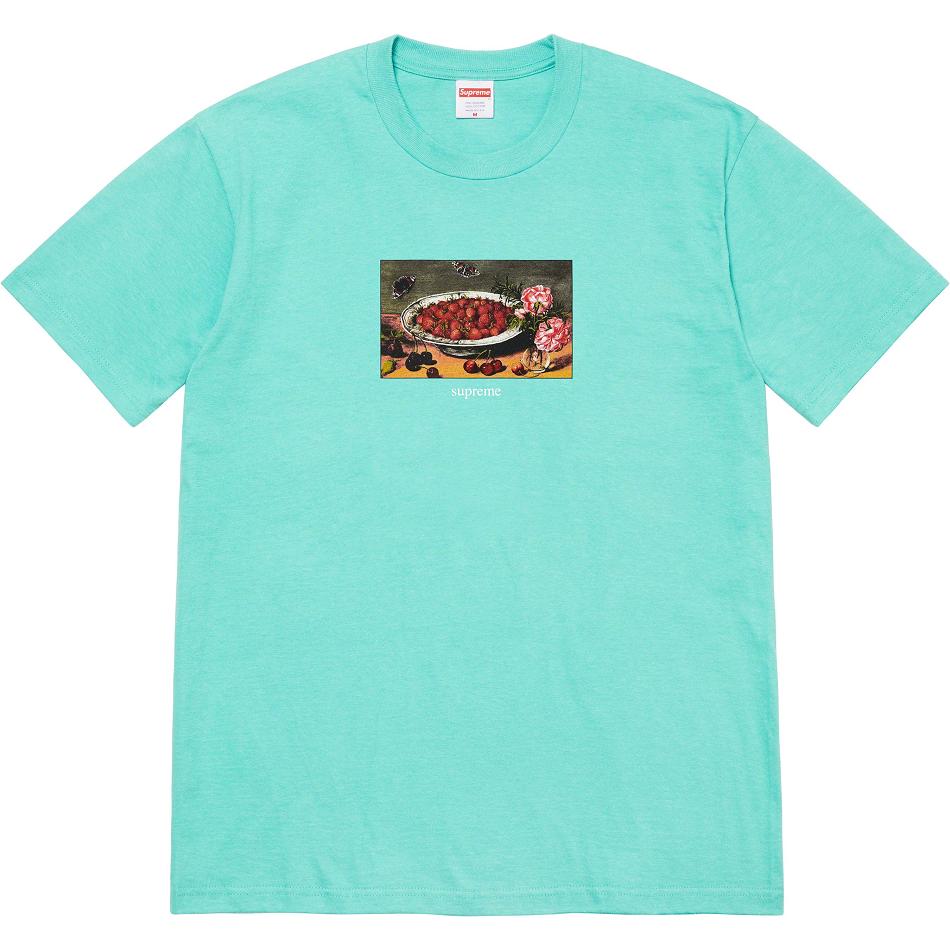 Supreme Strawberries Tee T-shirts Aqua | DE247QZ