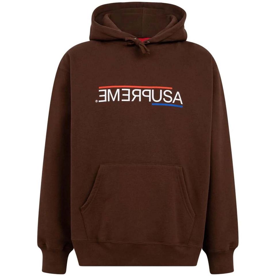 Supreme USA Hoodie Braun | DE462IS