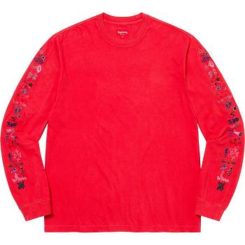 Supreme AOI Icons L/S Top Pullover Rot | DE314HK