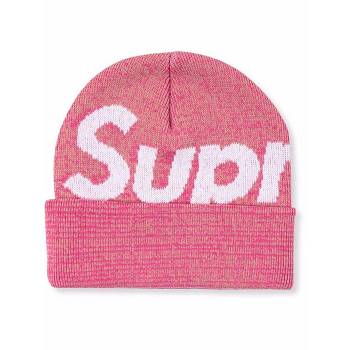 Supreme Big Logo Beanie Hüte Rosa | DE112CE