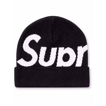 Supreme Big Logo Beanie Hüte Schwarz | DE111XF