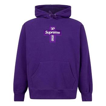 Supreme Cross Box Logo Hoodie Lila | DE485TV