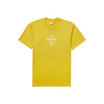 Supreme Cross Box Logo T-shirts Gelb | DE201UT