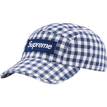 Supreme Gingham Camp Cap Hüte Blau | DE115NB