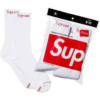 Supreme Hanes® Crew Socks (4 Pack) Socken Weiß | DE104FM