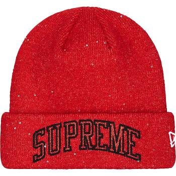 Supreme New Era® Metallic Arc Beanie Hüte Rot | DE144WY