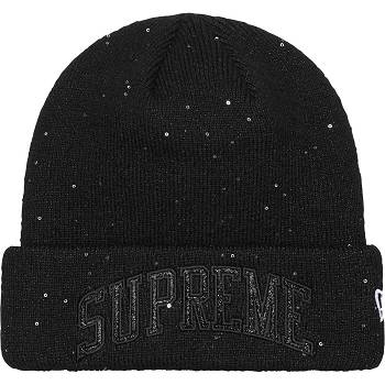 Supreme New Era® Metallic Arc Beanie Hüte Schwarz | DE146RW