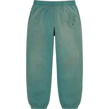 Supreme Overdyed S Logo Sweatpant Hose Aqua | DE404WY