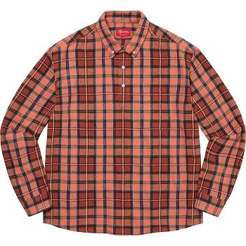 Supreme Pullover Plaid Flannel Hemd Rosa | DE378WY