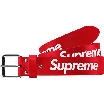 Supreme Repeat Leder Belt Gürtel Rot | DE163XF