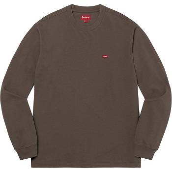 Supreme Small Box L/S Tee Pullover Braun | DE341JJ