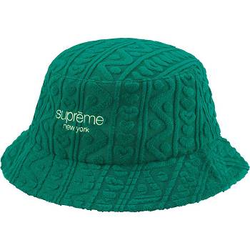 Supreme Terry Pattern Crusher Hüte Grün | DE142MA