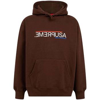 Supreme USA Hoodie Braun | DE462IS